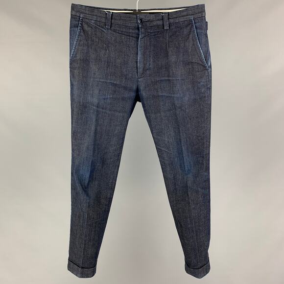 DOLCE & GABBANA Size 28 Blue Indigo Cotton Blend Slim Cuffed Jeans - Picture 1 of 4